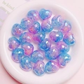 DIY colorful gradient acrylic heart beads with UV iridescent finish for phone chains - 18*22mm / Blue