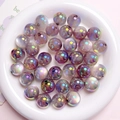 Violette AB-beschichtete Acryl-Cat-Eye-Perlen für DIY-Handwerk und Schmuck - 16mm Durchmesser 3mm Loch / Violett