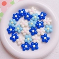 20mm colorful acrylic flower beads for DIY craft phone chains and keychains - Mixed Blue