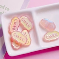 Cloud-shaped UV glowing acrylic beads with cute lettering for DIY jewelry making - Luminous Pink