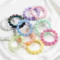 Colorful UV coated acrylic Mabe beads for DIY jewelry making on white silk background - Diameter approx 42mm Hole approx 2.5mm / Mixed Colors