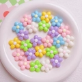 20mm colorful acrylic flower beads for DIY crafts in a mix of soft pastel colors - Light Mixed