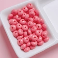 Dettaglio di perline distanziatrici in acrilico rosa macaron per gioielli fai-da-te - 8mm (Foro 1.5mm) / Rosa Scuro (09)