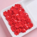 Macro detail of red lily of the valley acrylic beads for DIY jewelry making - Sold per piece / Red