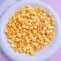 7mm bright yellow cube acrylic beads with center holes for DIY jewelry making - 100Pcs Per Pack / Gold Yellow