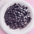 7mm metallic dark grey acrylic cube spacer beads for DIY jewelry and phone chains - 100Pcs Per Pack / Black