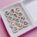 Detailed view of iridescent zircon bow-knot beads for DIY jewelry and phone chain crafts - Transparent Gray