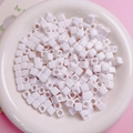7mm white acrylic cube beads with holes for DIY jewelry making and phone charms - 100Pcs Per Pack / White
