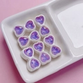 Sparkling purple heart zircon bow beads for DIY jewelry making and phone charms - Purple