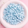 7mm light blue acrylic square cube beads with hole for DIY jewelry making and crafts - 100Pcs Per Pack / Sky Blue