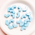 Light blue pixel heart shaped acrylic beads with scalloped edges for DIY jewelry making - Diameter approx 25*29mm (Sold per piece) / 11-Inner Core-Blue