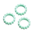 Three mint green acrylic Mabe beads with textured bubble edges for DIY jewelry making - Diameter approx 42mm Hole approx 2.5mm / Mint Green