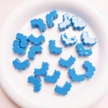 Light blue wave-shaped acrylic beads with glossy finish for DIY jewelry and phone chains - Diameter approx 25*29mm (Sold per piece) / 12-Inner Core-Royal Blue