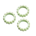 Three light green pearlescent acrylic beads with beaded texture for DIY jewelry making - Diameter approx 42mm Hole approx 2.5mm / Light Green