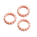Set of three pearlescent pink acrylic mabe ring beads for DIY jewelry making - Diameter approx 42mm Hole approx 2.5mm / Creamy Orange