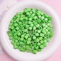 DIY jewelry 7mm light green acrylic square beads with large holes for mobile chains - 100Pcs Per Pack / Fruit Green