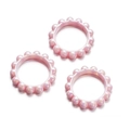 Set of three pink acrylic mabe pearl style circular rings for DIY jewelry accessories - Diameter approx 42mm Hole approx 2.5mm / Light Pink