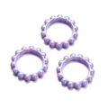 Lavender purple pearlescent acrylic ring beads with textured edge for DIY jewelry - Diameter approx 42mm Hole approx 2.5mm / Purple