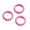 Vibrant pink aurora acrylic round beads with decorative bubble edge for DIY jewelry making - Diameter approx 42mm Hole approx 2.5mm / Rose Red