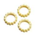Light yellow acrylic mabe beaded rings with a glossy finish for jewelry making - Diameter approx 42mm Hole approx 2.5mm / Yellow Grid
