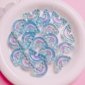 Charming aurora blue rainbow acrylic beads with colorful stripes for DIY jewelry making - Size Approx 16.5*28.5mm (Single Piece) / Blue