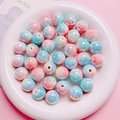 Perle in acrilico 16mm con sfumatura arcobaleno e finitura UV per creazione di gioielli - Blu e Rosa