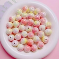 Perle in acrilico da 16mm con sfumatura rosa e giallo e finitura UV per DIY - Rosa Giallo
