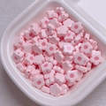 Rosa Acryl-Blumenperlen mit fünf Blütenblättern und Mittelpunkt für DIY-Schmuck - 10mm (1,2mm Loch) / Rosa