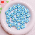 Perline a fiore in acrilico celeste da 20mm per gioielli fai da te e catene cellulari - Blu