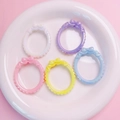Detailed view of 5-piece set of colorful bow resin charms for DIY jewelry making - Random Mixed Colors