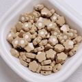 Detail of khaki flower-shaped acrylic beads with white centers for DIY jewelry - 10mm (1.2mm Hole) / Brown