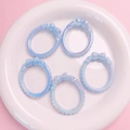 Five light blue pearlescent bow frame beads for DIY jewelry and phone chain making - Blue