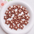 20mm chocolate brown acrylic flower beads with white center for DIY jewelry making - Dark Coffee