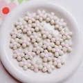 20mm cream white acrylic flower bead with pink center for DIY jewelry making - Milk Tea