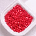 Perles rondes en acrylique rouge 4mm pour fabrication de bijoux DIY et accessoires - Diamètre 4mm Trou 1.2mm / Rouge
