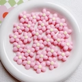 Pink 20mm acrylic flower loose beads with yellow center for DIY keychain making - Pink