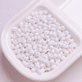 Perles rondes en acrylique blanc 4mm pour bijoux DIY et création de chaînes de téléphone - Diamètre 4mm Trou 1.2mm / Blanc