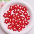 20mm red and white acrylic flower beads for DIY phone chains and keychains - Red