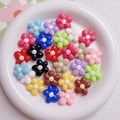 Mix of colorful 20mm acrylic flower beads with white core for DIY phone chains - Random Mixed Colors