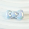 Perlina a fiocco celeste iridescente con finitura perlata per creazione gioielli fai-da-te - 15x26mm / Irlanda