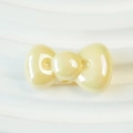 Perlina a fiocco giallo crema con finitura perlata per creazione di gioielli DIY - 15x26mm / Giallo Crema