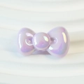 Perla in resina lilla cangiante a forma di fiocco per creazione di gioielli fai da te - 15x26mm / viola lilla