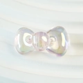 Perlina a farfalla iridescente con rivestimento UV per gioielli fai-da-te e catene - 15x26mm / Rosa Chiaro Trasparente