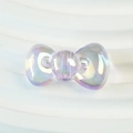Perlina a fiocco in acrilico cangiante arcobaleno per creazione di gioielli e ciondoli - 15x26mm / Viola Chiaro Trasparente