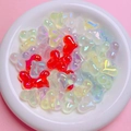 Kleurrijke iriserende acryl hartkralen in wit en geel voor DIY-telefoonketting accessoires - Willekeurig Gemengde Kleuren