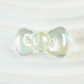 Perline a fiocco traslucide con rivestimento AB e foro centrale per gioielli fai-da-te - 15x26mm / Verde Chiaro Trasparente