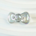 Perline in acrilico trasparente a forma di fiocco con finitura AB per gioielli fai da te - 15x26mm / Grigio Chiaro Trasparente