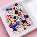 Colorful donut-shaped alloy spacer beads for DIY mobile chains and jewelry making - Random Mixed Colors