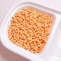 Orange acrylic peanut spacer beads with double holes for DIY jewelry making and crafts - 200 Pieces/Pack (Approx. 4x6mm) / Glossy Orange
