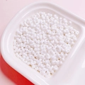 DIY jewelry kit with white acrylic twin beads in oval shape for handmade bracelets - 200 Pieces/Pack (Approx. 4x6mm) / Glossy White